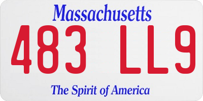 MA license plate 483LL9
