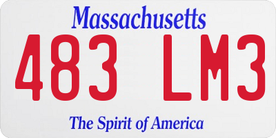 MA license plate 483LM3