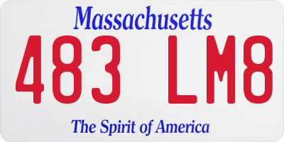MA license plate 483LM8