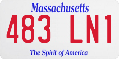 MA license plate 483LN1