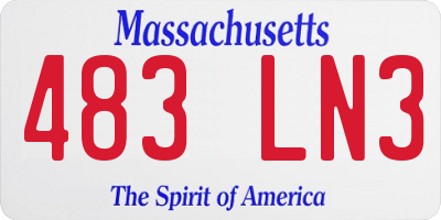 MA license plate 483LN3