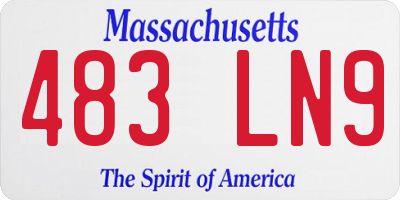 MA license plate 483LN9