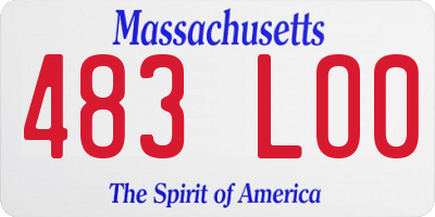 MA license plate 483LO0