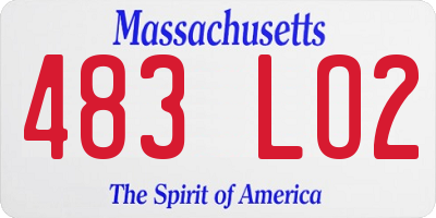 MA license plate 483LO2