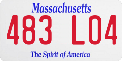 MA license plate 483LO4