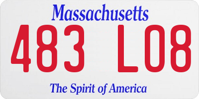 MA license plate 483LO8