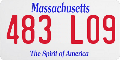 MA license plate 483LO9