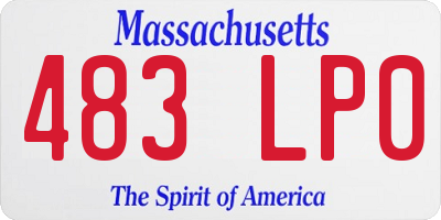 MA license plate 483LP0