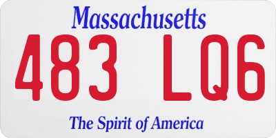 MA license plate 483LQ6