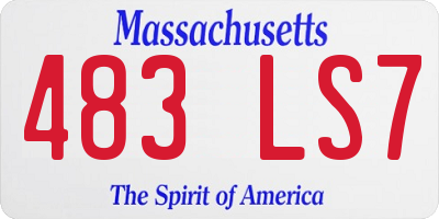 MA license plate 483LS7