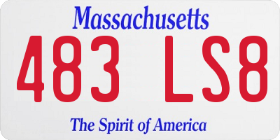 MA license plate 483LS8