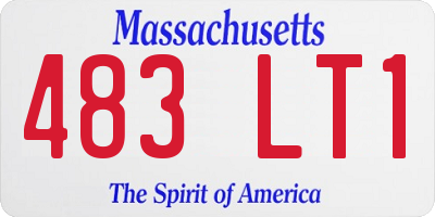MA license plate 483LT1