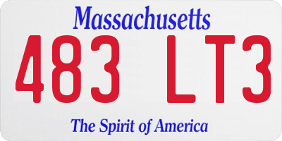 MA license plate 483LT3