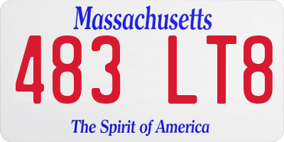 MA license plate 483LT8