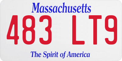 MA license plate 483LT9
