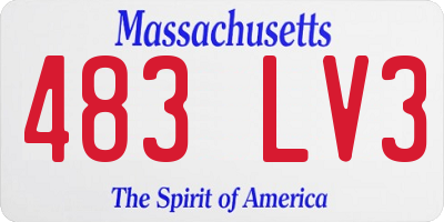 MA license plate 483LV3