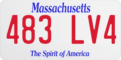 MA license plate 483LV4