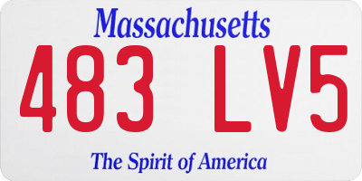 MA license plate 483LV5