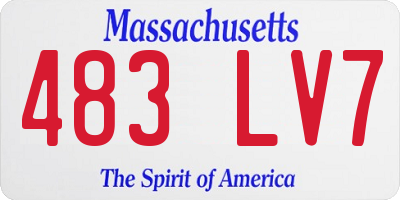 MA license plate 483LV7