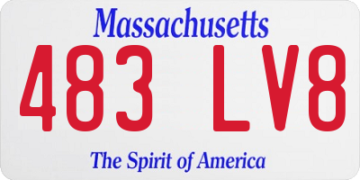 MA license plate 483LV8