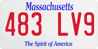 MA license plate 483LV9