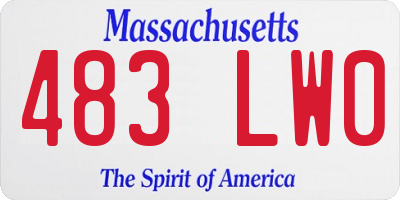 MA license plate 483LW0