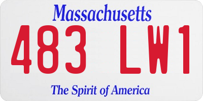 MA license plate 483LW1