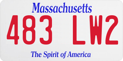 MA license plate 483LW2
