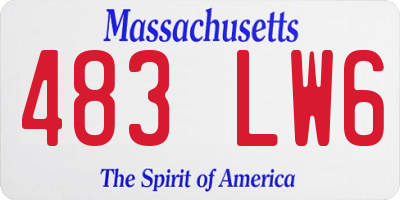MA license plate 483LW6