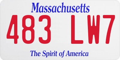 MA license plate 483LW7