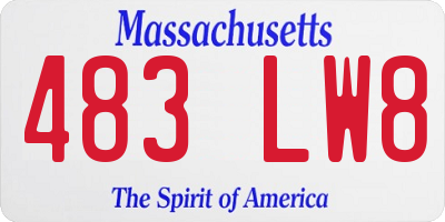 MA license plate 483LW8