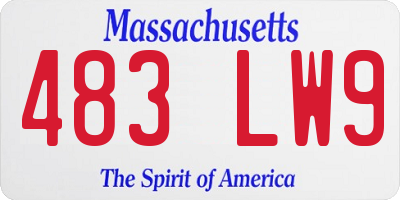 MA license plate 483LW9