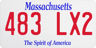 MA license plate 483LX2