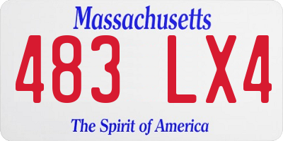 MA license plate 483LX4
