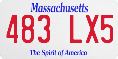 MA license plate 483LX5