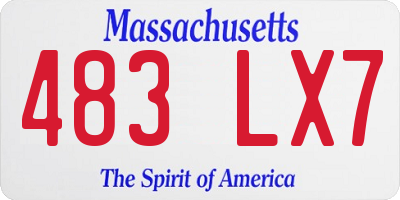 MA license plate 483LX7
