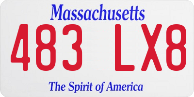 MA license plate 483LX8