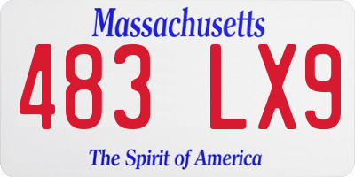 MA license plate 483LX9