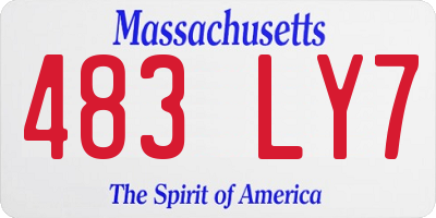MA license plate 483LY7