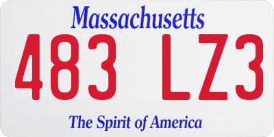 MA license plate 483LZ3