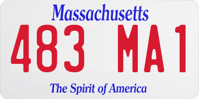 MA license plate 483MA1