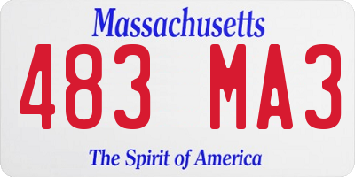 MA license plate 483MA3