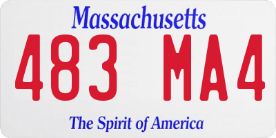 MA license plate 483MA4
