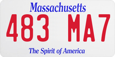 MA license plate 483MA7