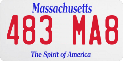 MA license plate 483MA8