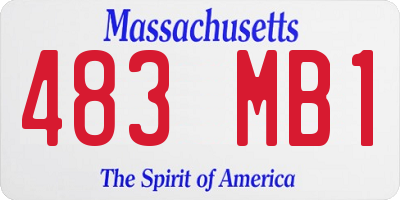 MA license plate 483MB1