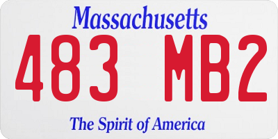 MA license plate 483MB2