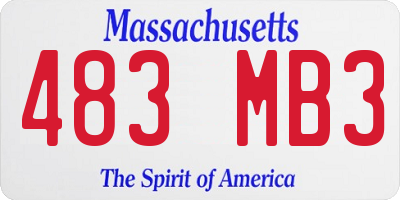 MA license plate 483MB3