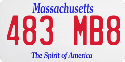 MA license plate 483MB8