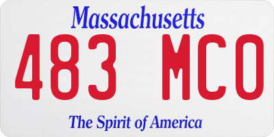 MA license plate 483MC0